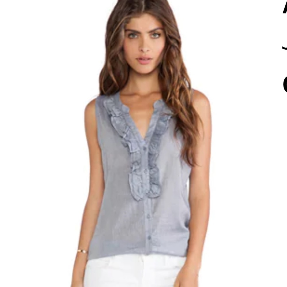 Joie Light Blue Ruffle Blouse